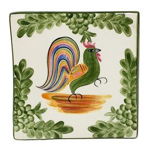Laurie Gates Vintage Green Rooster Trivet Tile Mediterranean Farmhouse Kitchen